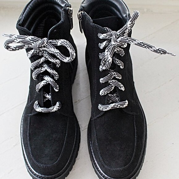 New - Aquatalia Mayra Waterproof Combat Lace Up Boots in Black, size 9.5 - Picture 2 of 12